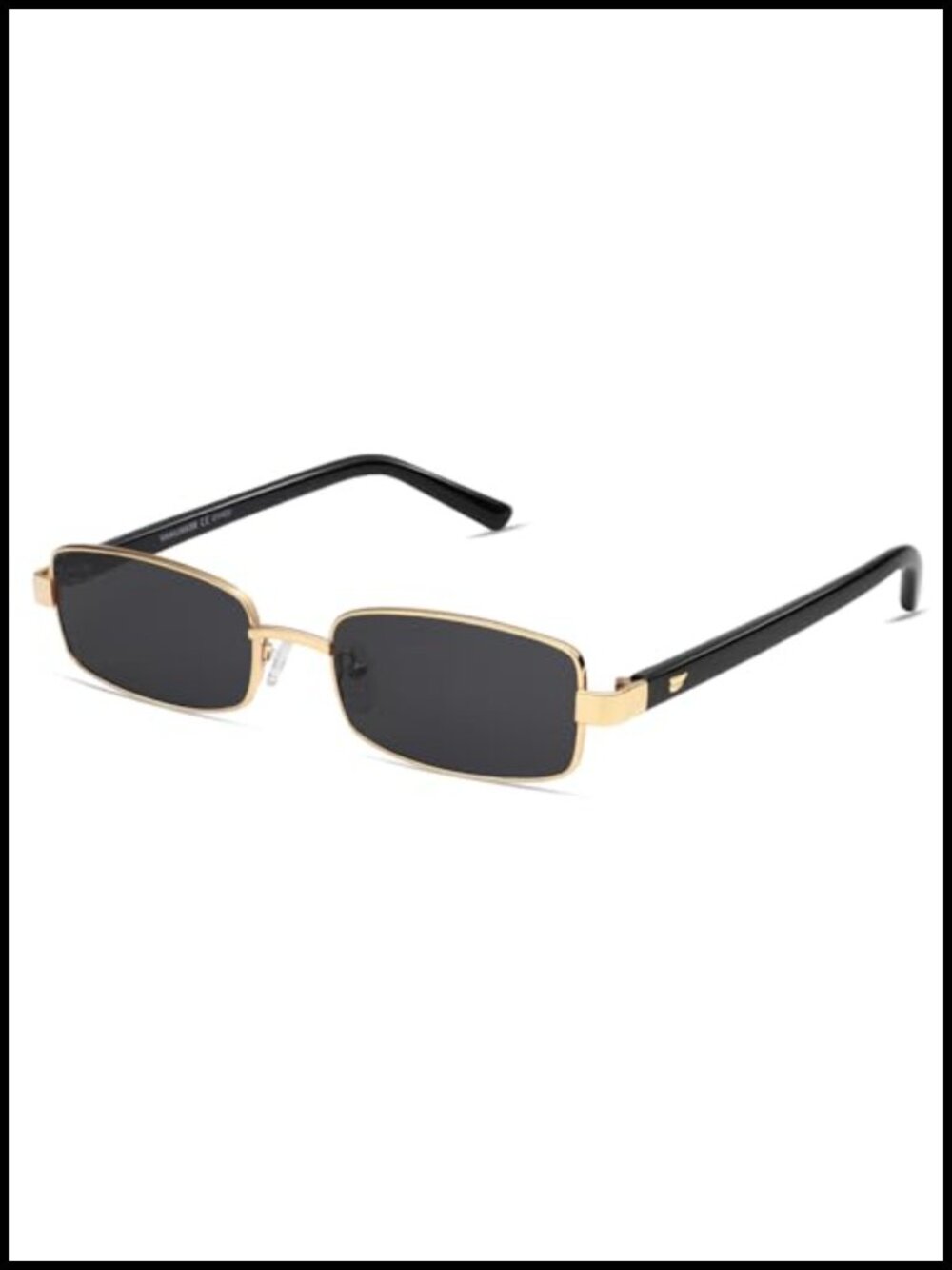 Retro Rectangle Polarized Sunglasses UV400 Slim Narrow Metal Frame Unisex